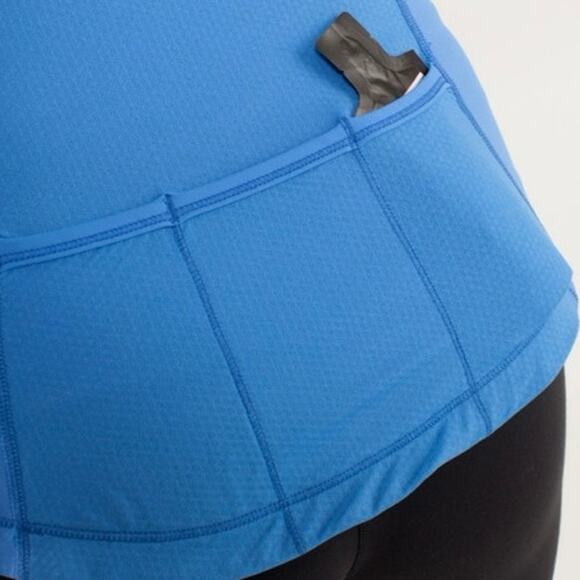 Lululemon Zippy Run Tank Top Porcelaine Blue Size 4 Zip Neckline Pockets - Picture 7 of 11